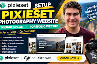 setup pixieset photography website squarespace portfolio website design pixieset