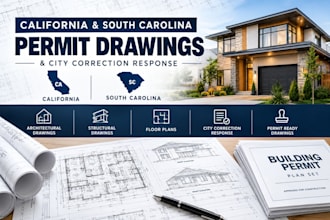 prepare california south carolina permit drawings and city correction response