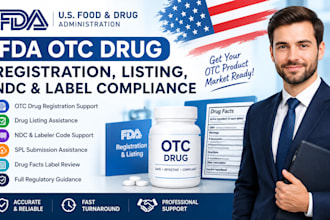 handle fda otc drug registration, listing, ndc, spl and label compliance