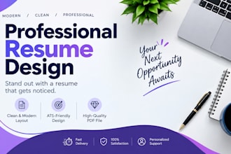 design a professional and modern resume or CV