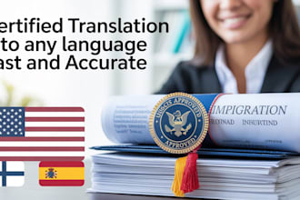 provide certified legal, uscis and sworn legal document translation for approval