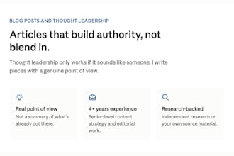write articles and blog posts that build authority