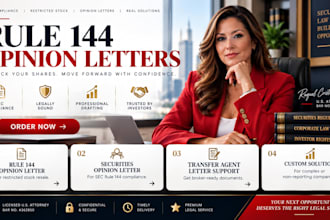 draft a rule 144 opinion letter for restricted shares