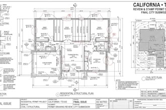 review and stamp permit drawings before california and texas city submission