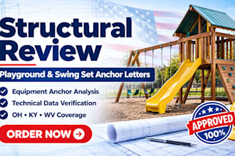 provide playground anchor details and swing set structural letter