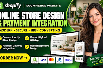design shopify ecommerce website online payment integration website
