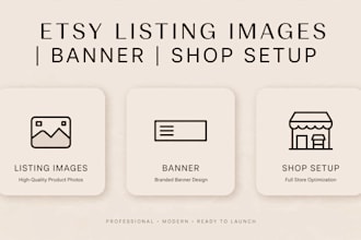 design aesthetic etsy listing images, etsy banner and shop