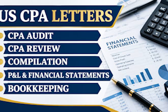 us CPA letter, audit financial statement, CPA review bookkeeping and compilation
