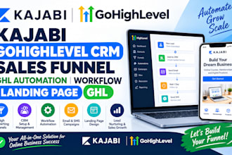 do kajabi gohighlevel CRM sales funnel ghl automation workflow landing page ghl