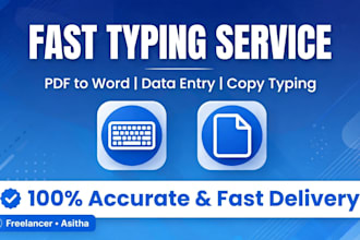 do fast data entry,typing job and PDF to word