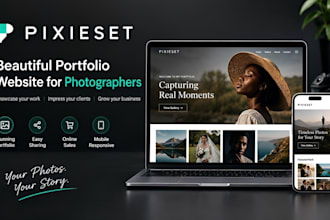 design pixieset portfolio website for photographers, videographers creatives