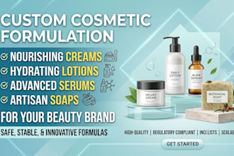 cosmetic formulation for cream lotion serum soap for your beauty brand