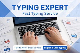 do fast data entry urdu english typing and ms word excel work