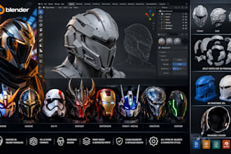 create any 3d cosplay helmet, anime, gaming, sci fi,