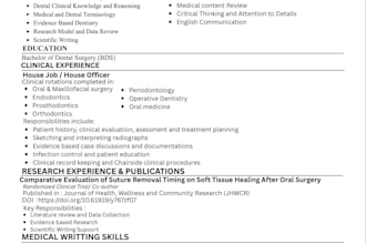 write professional medical and dental articles