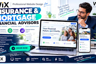 design host wix insurance mortgage financial advisor website design landing page