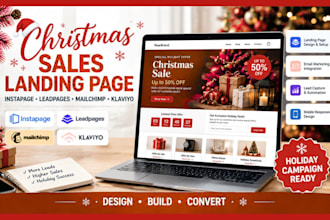 design christmas sales landing page with instapage leadpages mailchimp klaviyo