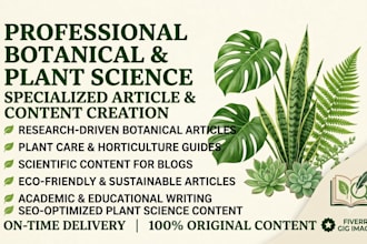 write botany biology and plant science articles