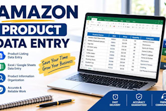 do amazon product listing data entry and excel spreadsheet