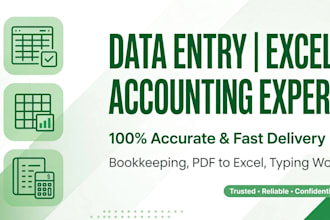 do accounting, excel, data entry