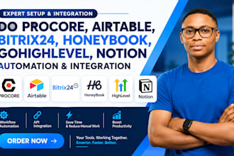 do procore airtable bitrix24 automation honeybook gohighlevel notion integration