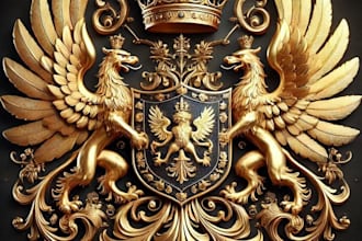 design vintage coat of arms heraldic family crest logo