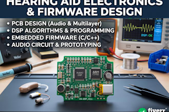 design hearing aid pcb, audio circuit, dsp and embedded firmware