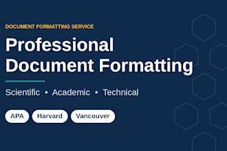professionally format scientific documents and references