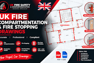 create UK fire compartmentation and fire stopping drawings