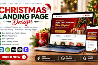 design a christmas landing page, holiday website, festive sales page
