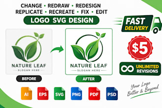 change, redraw, redesign, replicate, recreate, fix, edit logo svg design