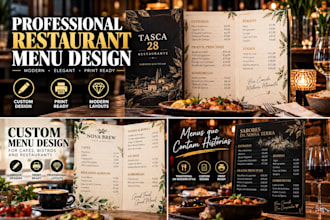 design a professional restaurant menu or price list