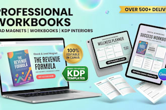 design professional lead magnets, canva workbooks, and KDP interiors