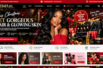 build selling christmas hair extension shopify store hair care store beauty shop