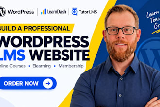 build wordpress elearning lms website and educational website with learndash