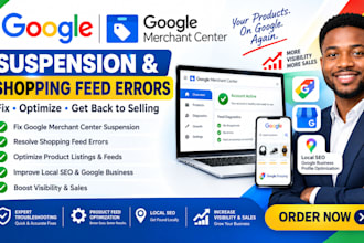 fix google merchant center suspension shopping feed errors local seo listing