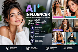create an ai influencer video, ai model, for your brand and social media