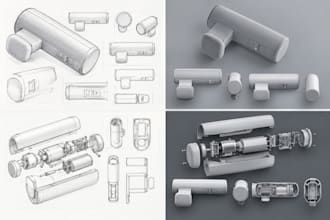 design massage guns, wellness and recovery product, scalp massagers in 3d cad