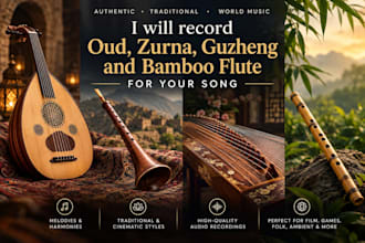 record traditional oud zurna guzheng and bamboo flute for your song
