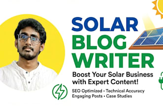 write SEO optimized solar energy articles and blogs