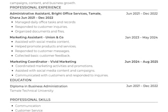 create a professional CV resume and cover letter