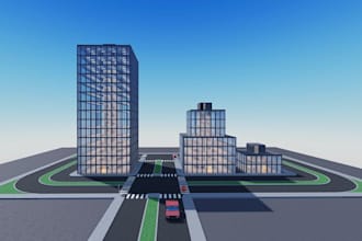 custom roblox map, environment, terrain and buildings