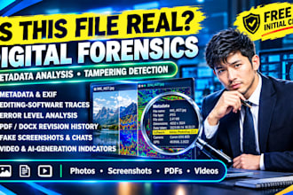 do digital forensics, metadata analysis and photo or video tampering detection