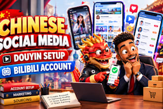 do douyin setup, bilibili account and chinese social media setup