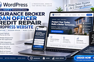 wordpress insurance broker loan officer credit repair website design booking app