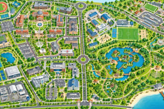 create campus map, school map, park map and facility wayfinding map
