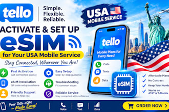 activate and set up tello esim for your USA mobile service