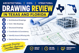 review architectural, civil and structural drawings in texas and florida