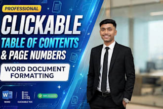 format word doc with clickable toc and page numbers