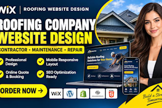 design wix roofing company website contractor maintenance website
